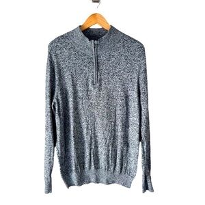 Hawker Rye Cotton Cashmere Mens Gray Pullover 3/4 Zipper Lightweight Sweater